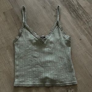 BDG Lace Sage Green Crop Top (Size XS)